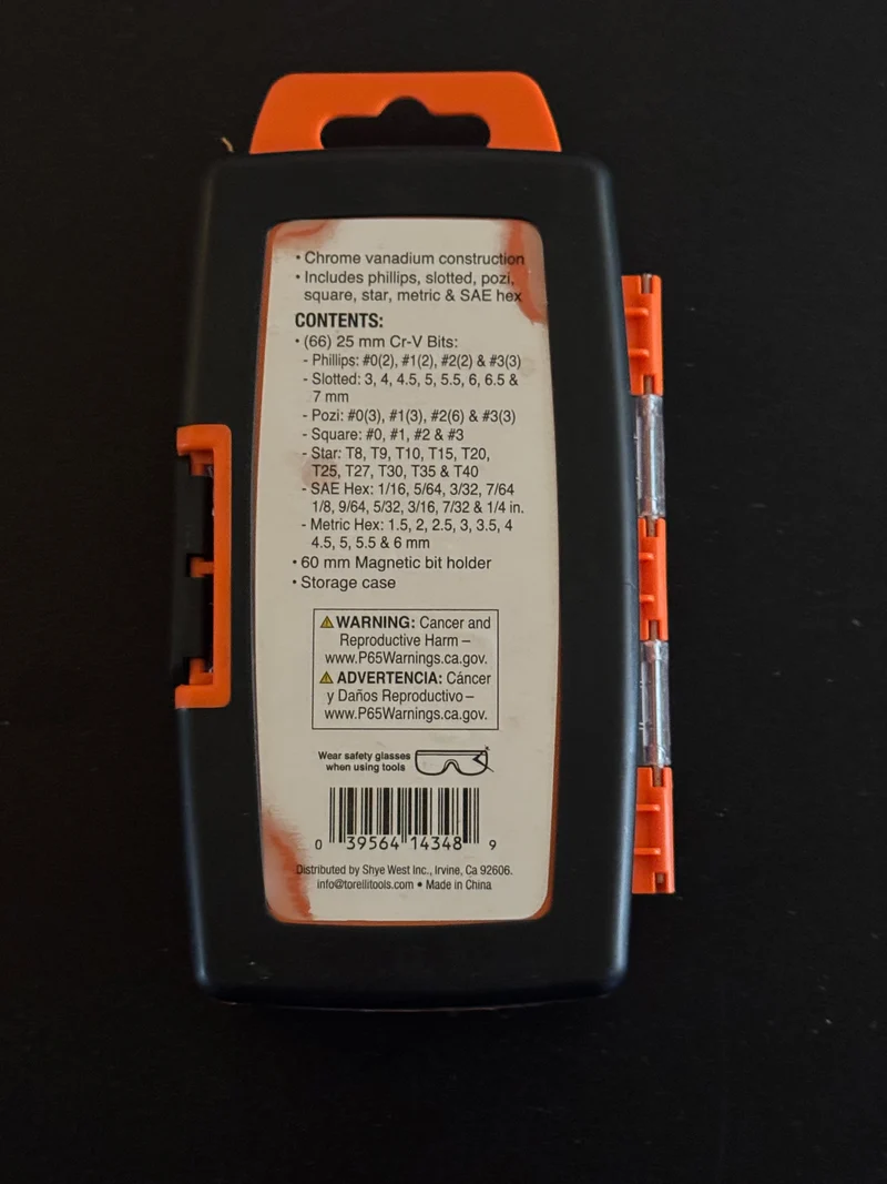 Torelli 67 Piece Screwdriver Bit Set Toolkit