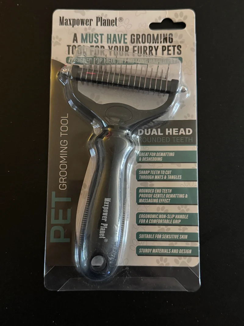 Maxpower Planet Pet Grooming Tool Dual Head Deshedding Rake