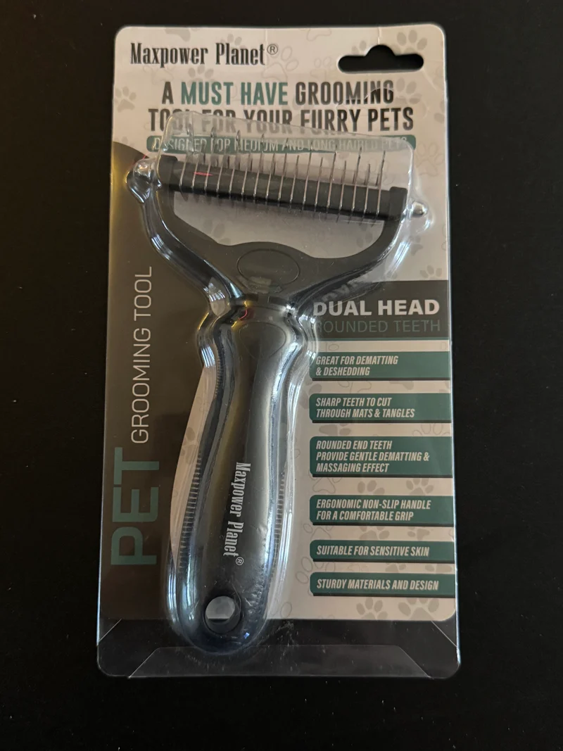 Maxpower Planet Pet Grooming Tool Dual Head Deshedding Rake