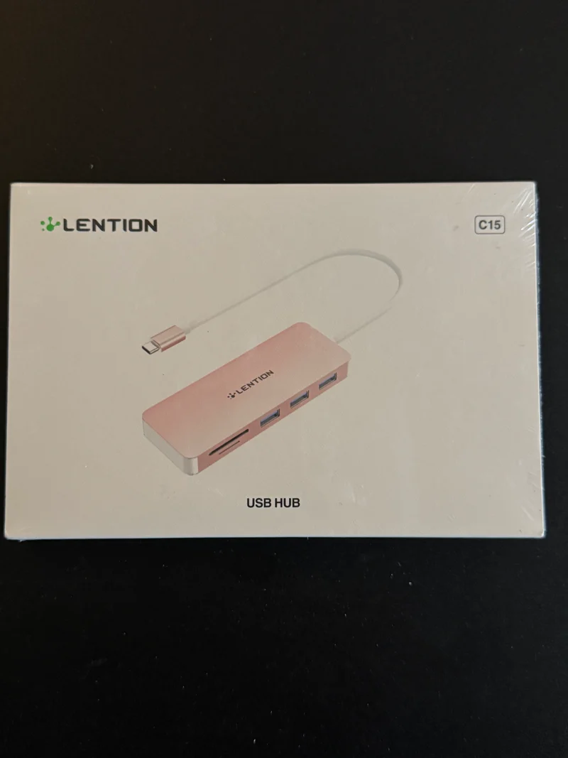 LENTION Pink USB-C Hub 4-Port Multi USB Adapter