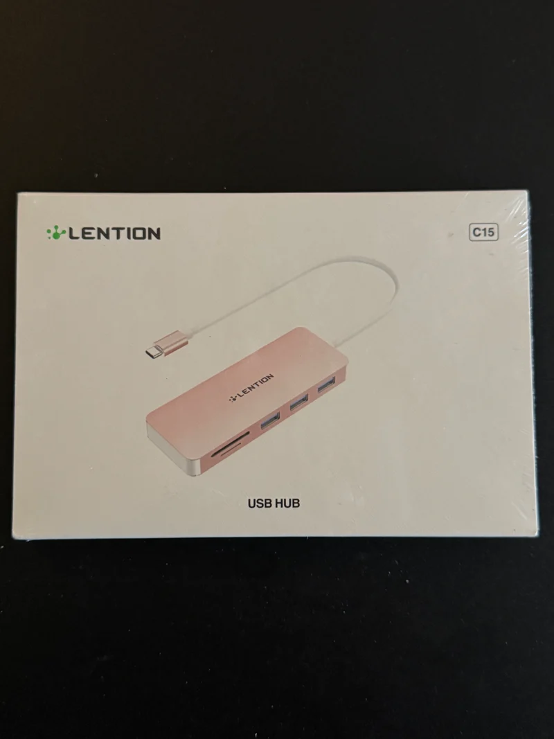 LENTION Pink USB-C Hub 4-Port Multi USB Adapter