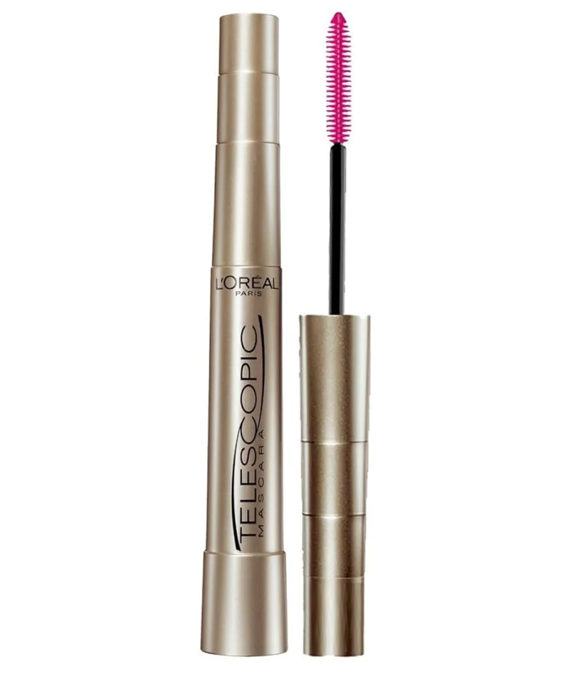 L’Oreal Paris Makeup Original Telescopic Mascara, Separating Mascara Volume and Length Formula, Washable - (Blackest Black)0.27 Fl Oz., 1 Count