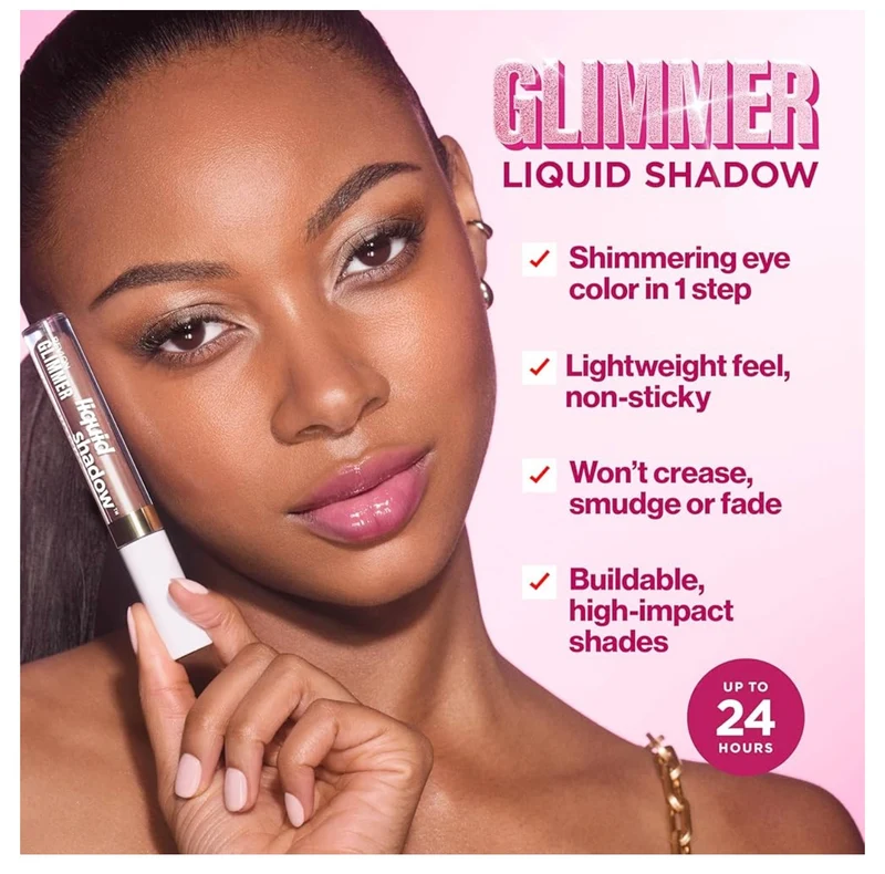 REVLON Glimmer Liquid Shadow, Smudge-Proof Shimmer Eyeshadow Makeup, Long Lasting, High Pigment - (204 Rock-IT)