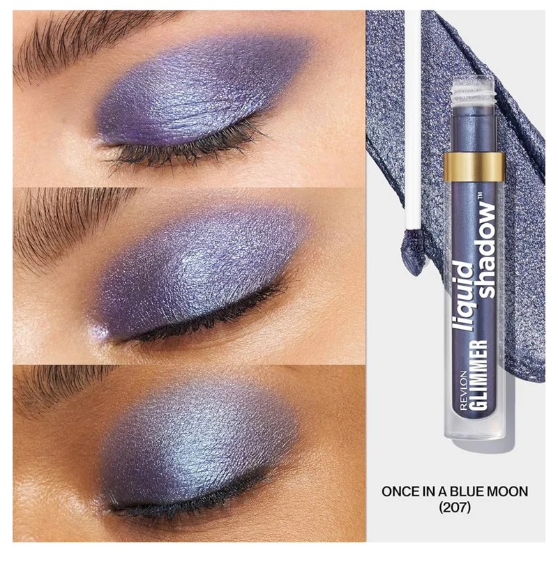 REVLON Glimmer Liquid Shadow, Smudge-Proof Shimmer Eyeshadow Makeup, Long Lasting, High Pigment - (207 Once in a Blue Moon)