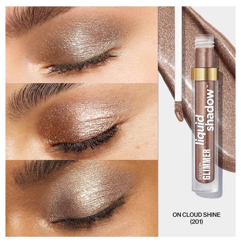 REVLON Glimmer Liquid Shadow, Smudge-Proof Shimmer Eyeshadow Makeup, Long Lasting, High Pigment - (201 On Cloud Shine)