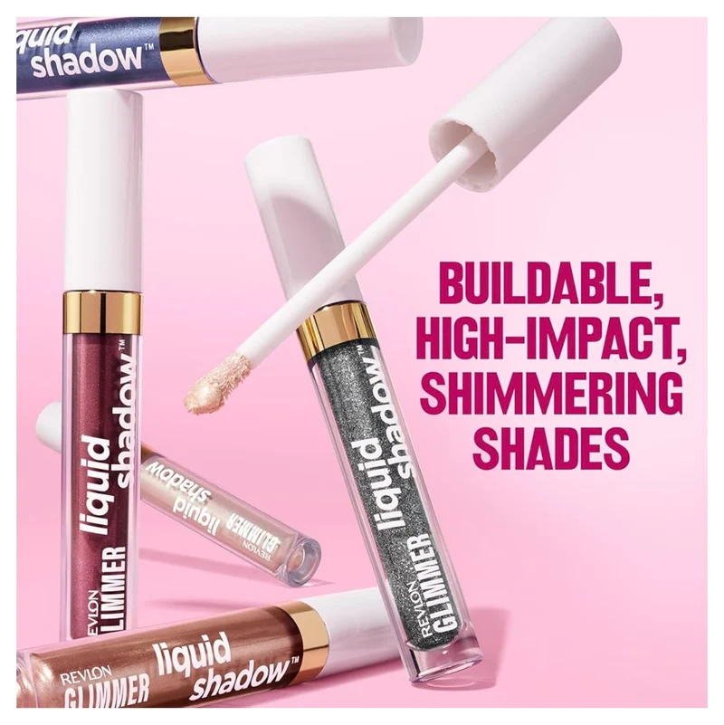REVLON Glimmer Liquid Shadow, Smudge-Proof Shimmer Eyeshadow Makeup, Long Lasting, High Pigment - (201 On Cloud Shine)