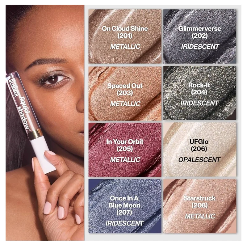 REVLON Glimmer Liquid Shadow, Smudge-Proof Shimmer Eyeshadow Makeup, Long Lasting, High Pigment - (201 On Cloud Shine)