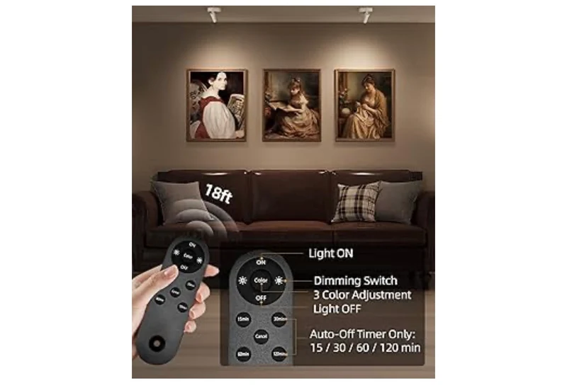 SpotLights Indoor, 5500mAh Rechargeable Plant with Remote, Wireless Mini Art Accent Light with Timer & Dimmable, Uplights (4PK - White)