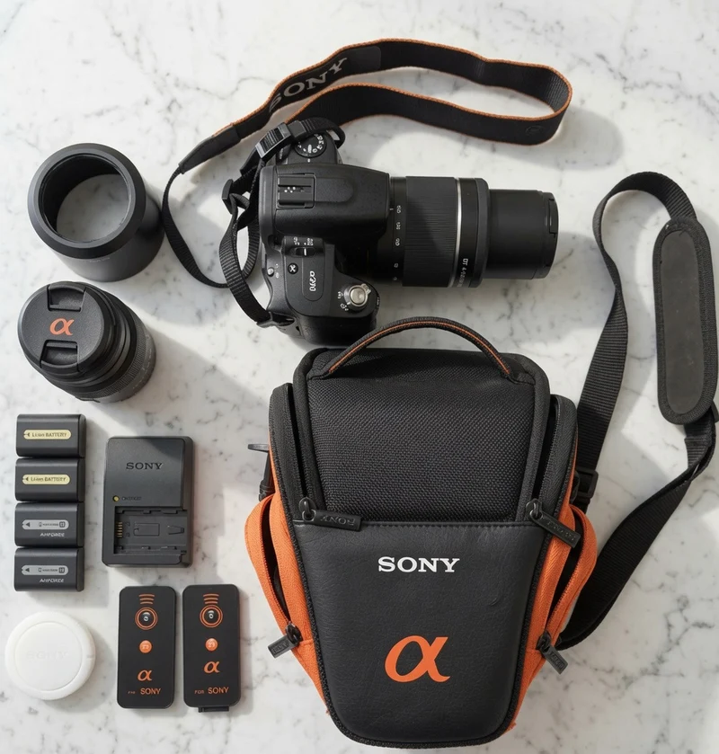 Sony Alpha DSLR Camera Full Kit 18-55mm Lens A-Mount Digital SLR Black