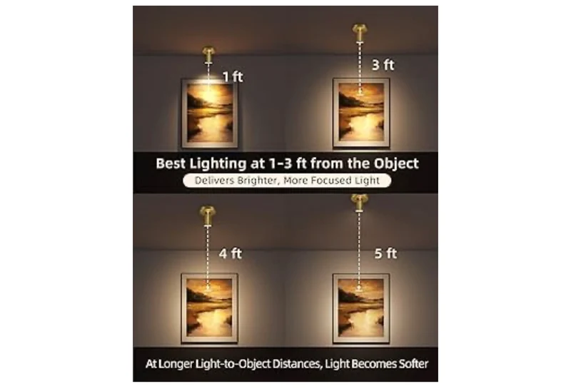 LED Spotlight Indoor, 5500mAh Rechargeable Battery-Powered Uplights Indoor, Wireless Mini Art Accent Spot Lights with Remote (2PK - Gold)