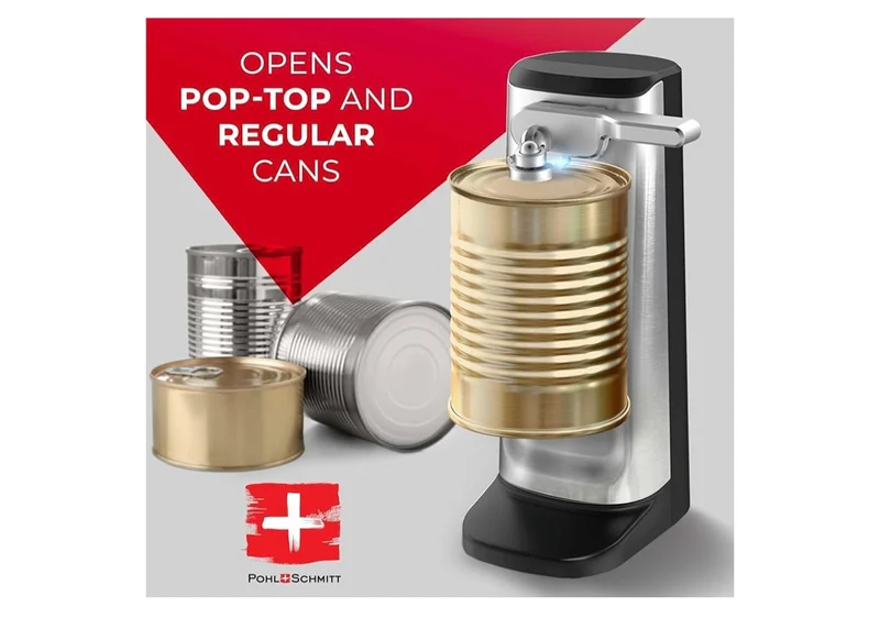 POHL SCHMITT Electric Can Opener with Knife Sharpener and Bottle Opener - (Stainless Steel)