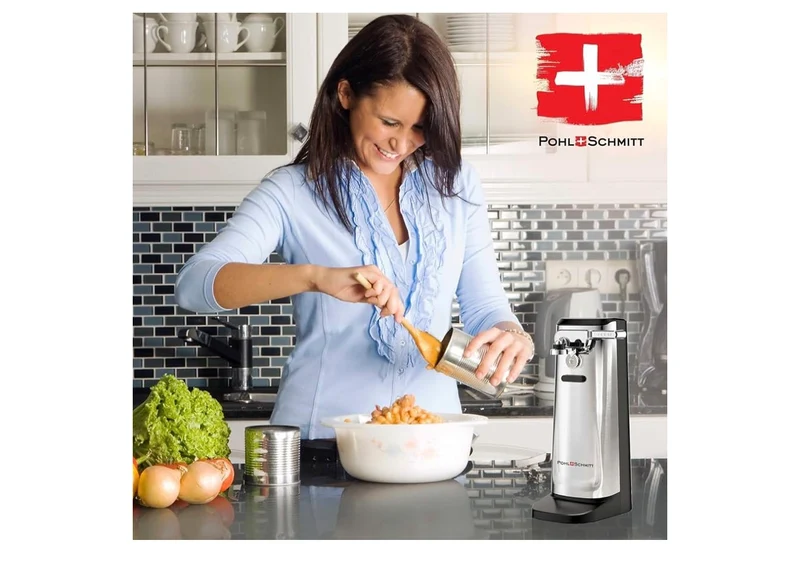 POHL SCHMITT Electric Can Opener with Knife Sharpener and Bottle Opener - (Stainless Steel)