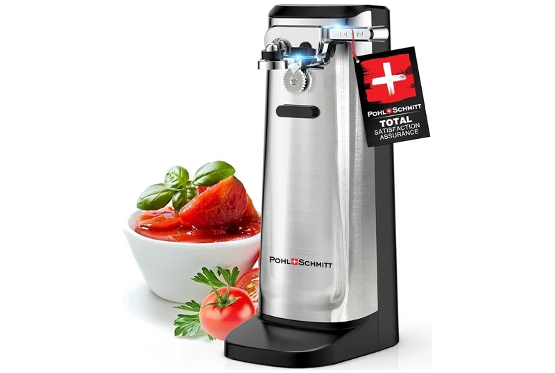 POHL SCHMITT Electric Can Opener with Knife Sharpener and Bottle Opener - (Silver)