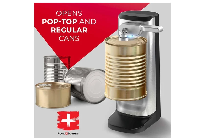 POHL SCHMITT Electric Can Opener with Knife Sharpener and Bottle Opener - (Silver)