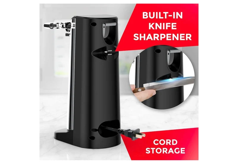 POHL SCHMITT Electric Can Opener with Knife Sharpener and Bottle Opener - (Silver)