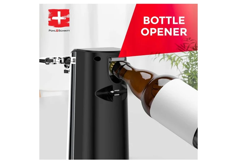 POHL SCHMITT Electric Can Opener with Knife Sharpener and Bottle Opener - (Silver)