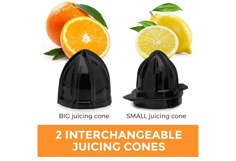Pohl+Schmitt Deco-Line Electric Citrus Juicer Machine Extractor - Large Capacity 34oz (1L) Easy-Clean, Featuring Pulp Control Technology