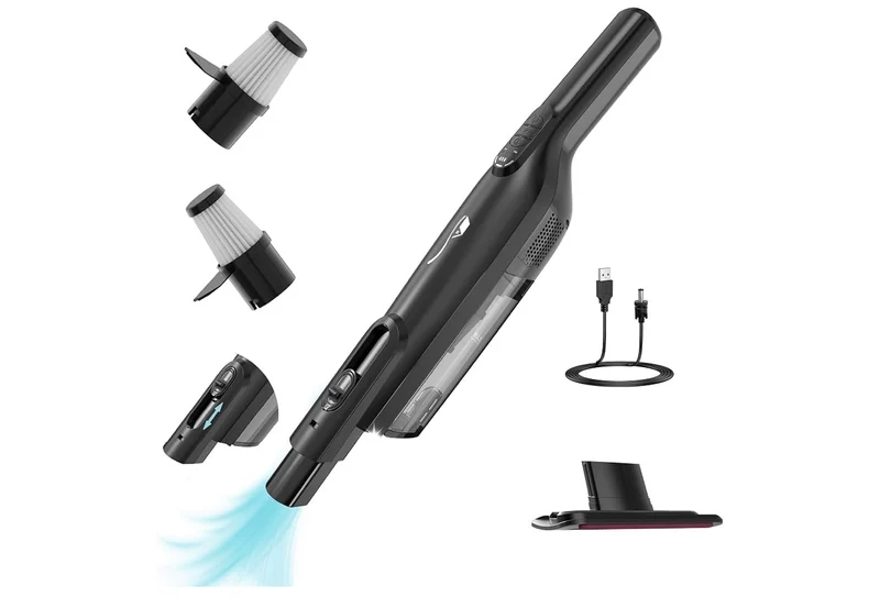 Cordless Handheld Vacuum, Lightweight Portable Hand Vacuum Cleaner with LED Light,Rechargeable Hand Held Vacuum with One-Touch Empty, Powerful Suction for Office, Home,Car, Raven