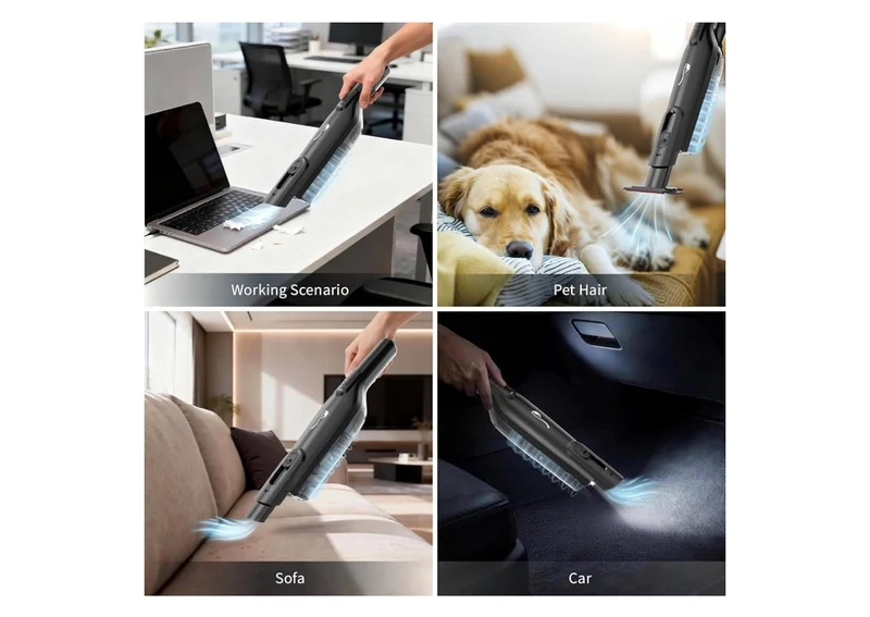 Cordless Handheld Vacuum, Lightweight Portable Hand Vacuum Cleaner with LED Light,Rechargeable Hand Held Vacuum with One-Touch Empty, Powerful Suction for Office, Home,Car, Raven