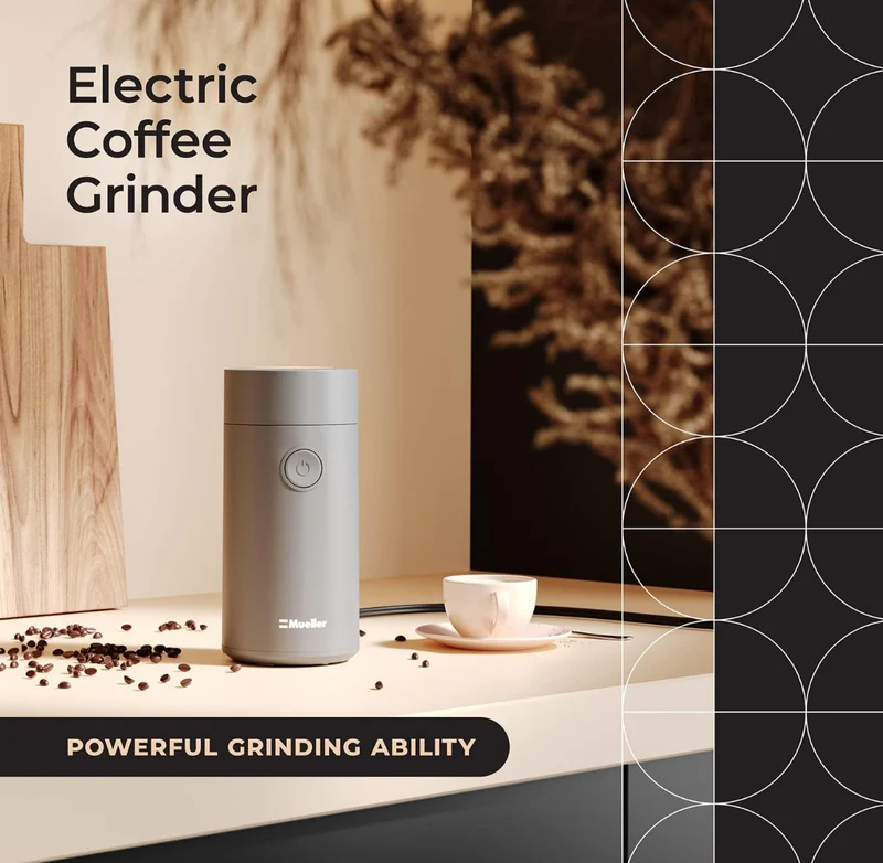 Electric Coffee Grinder for Spice, Nut, Herbs and Coffee Beans, Sharp Blade, Stainless Steel - (Gray)