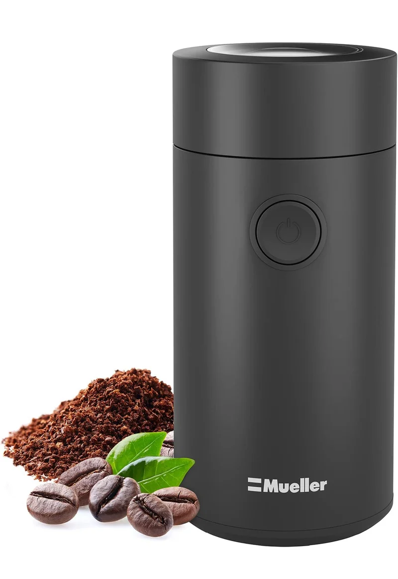 Electric Coffee Grinder for Spice, Nut, Herbs and Coffee Beans, Sharp Blade, Stainless Steel - (Black)