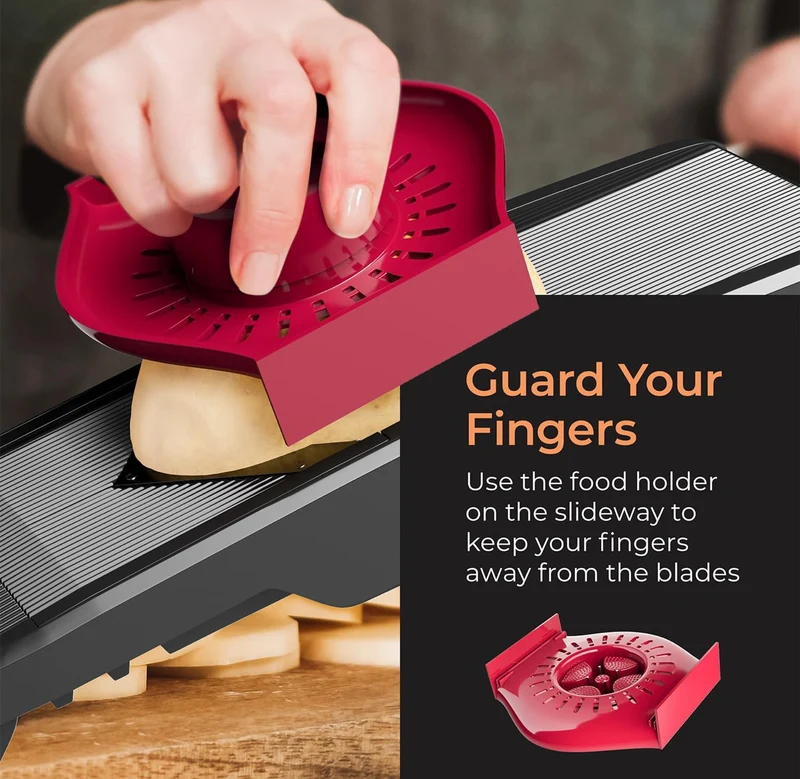 Mandoline Slicer for Kitchen, Adjustable Vegetable Chopper, Fruit, Cheese Grater, Potato Chips Slicer - (Black)