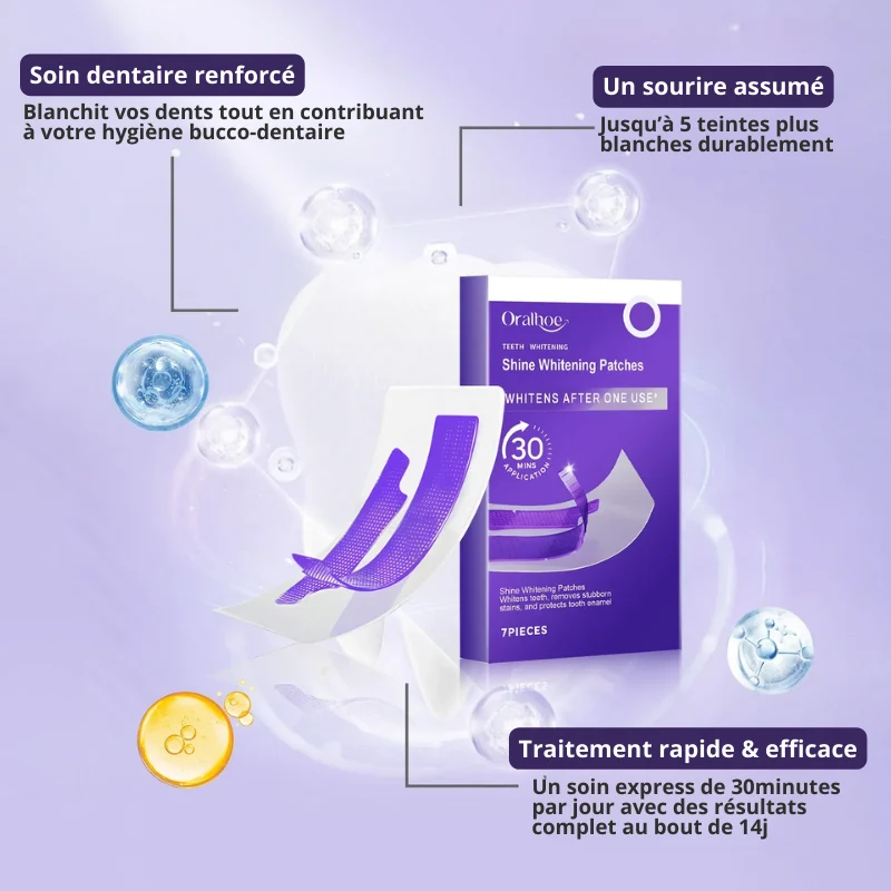 14x Bandes de Blanchiment Dentaire au Gel Violet - EXPRESS' 30min