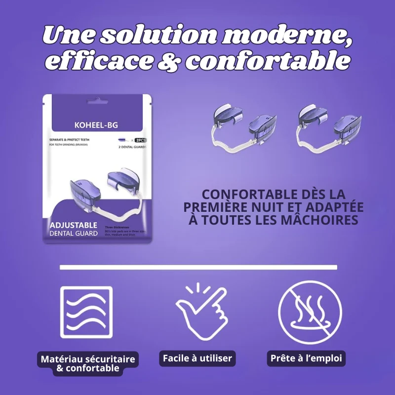 Gouttière Réglable & Réutilisable Anti-Grincement de Dents Nocturne