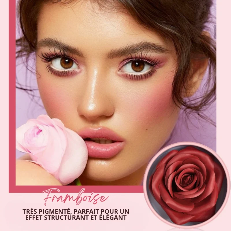 Fard à Joue en Forme de Rose - Idée Cadeau + Pinceau OFFERT