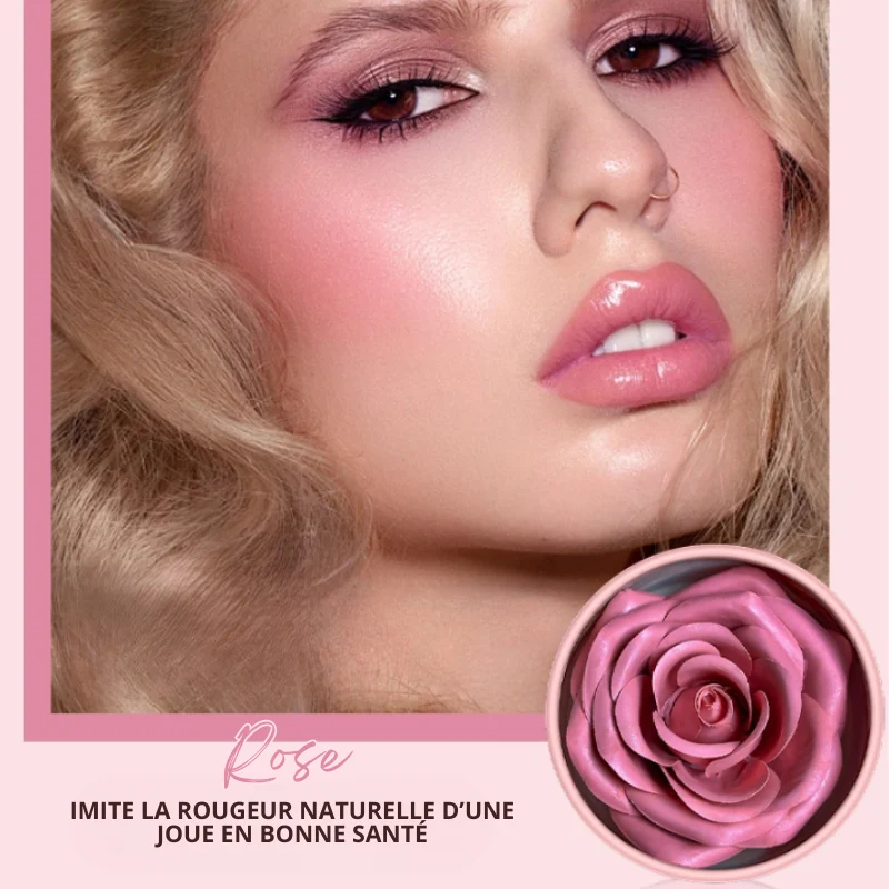 Fard à Joue en Forme de Rose - Idée Cadeau + Pinceau OFFERT