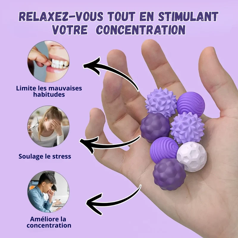 8x Boules Sensorielles Magnétiques en Silicone - Anti-Stress & Concentration