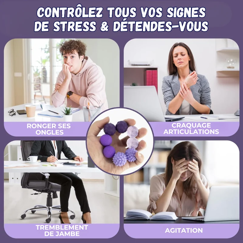 8x Boules Sensorielles Magnétiques en Silicone - Anti-Stress & Concentration