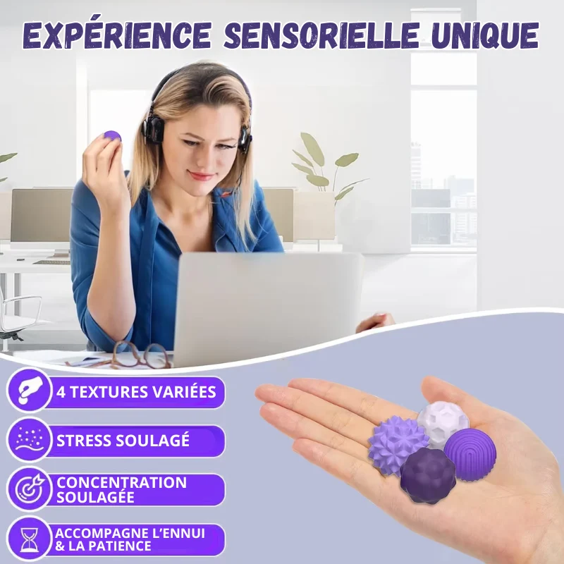 8x Boules Sensorielles Magnétiques en Silicone - Anti-Stress & Concentration