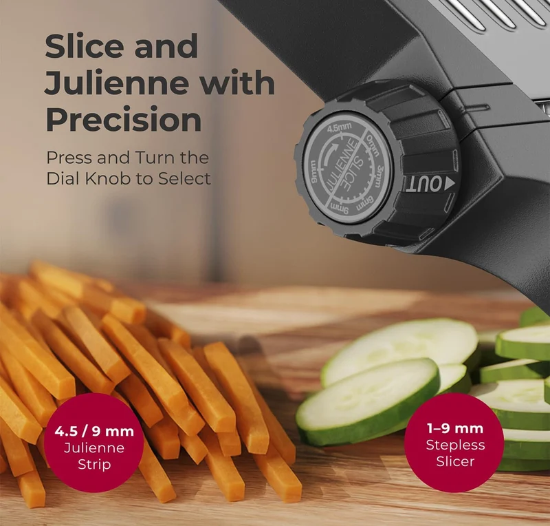 Mandoline Slicer for Kitchen, Stainless Steel, Slice or Julienne, Vegetable Chopper, Fruit Slicer