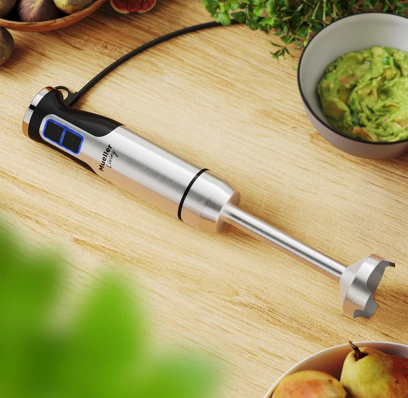 Immersion Blender Handheld - 8 Speed Stainless Steel Electric Hand Blender, Emulsion Blender Stick Kitchen Gadget w/ Turbo Mode