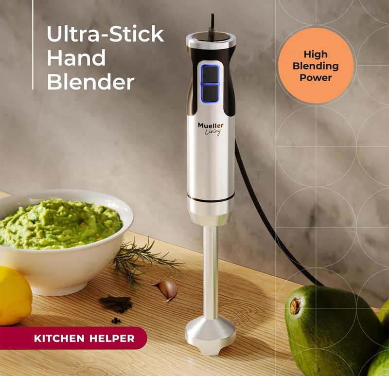Immersion Blender Handheld - 8 Speed Stainless Steel Electric Hand Blender, Emulsion Blender Stick Kitchen Gadget w/ Turbo Mode