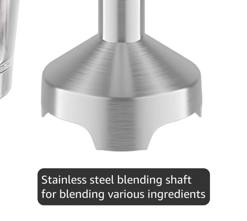 Immersion Hand Blender Full Set - 8 Speed Immersion Blender, Hand Mixer w/ 7 Attachments: Stainless Steel Blade, Whisk, Milk Frother, Beater, Mixing Hooks, Potato Masher, Chopper Bowl