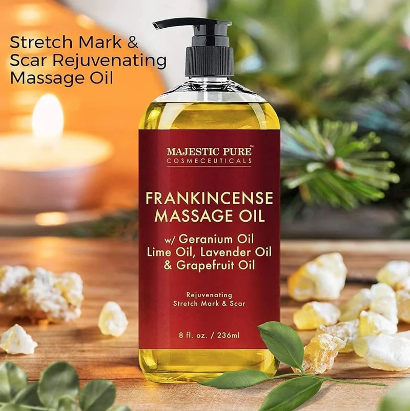 Pure Sore Muscle Massage Oil, Lavender Massage Oil & Frankincense Massage Oil Bundle – (8 fl oz / Each)