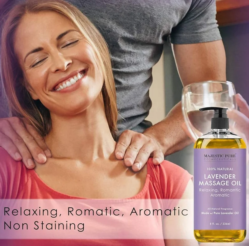 Pure Sore Muscle Massage Oil, Lavender Massage Oil & Frankincense Massage Oil Bundle – (8 fl oz / Each)