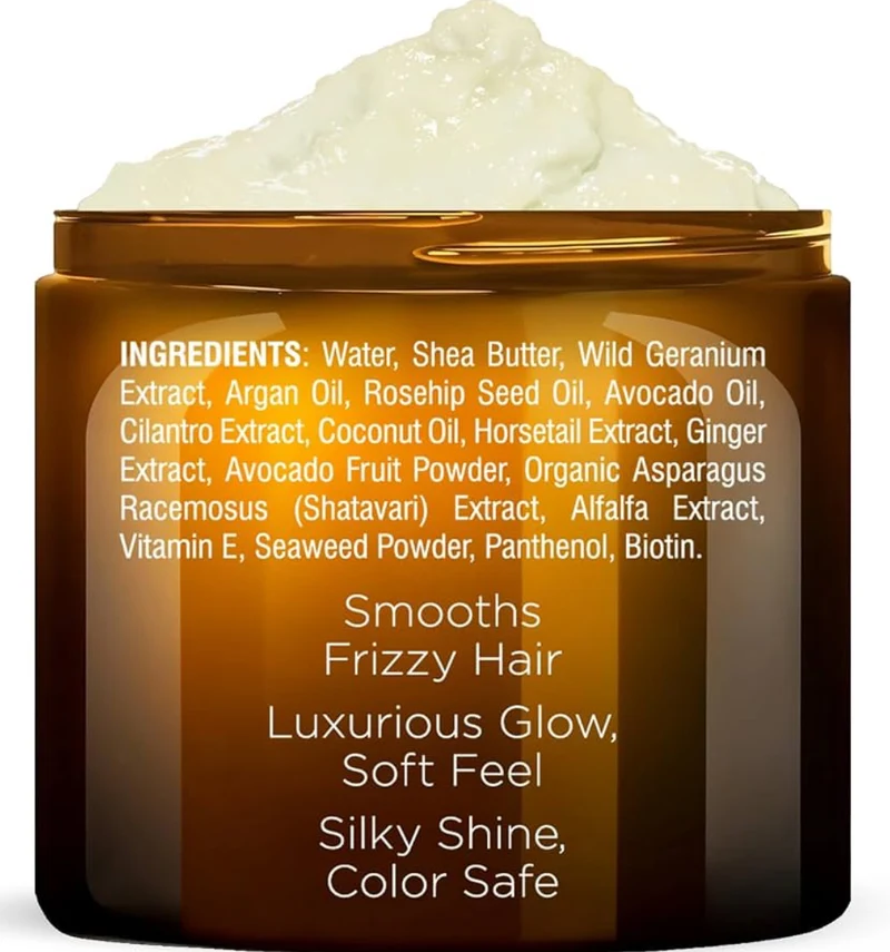 Pure Avocado and Coconut Hair Mask for Dry Damaged Hair - Infused with Biotin - Deep Conditioning, Hair Thickening, for Healthy Hydrated Hair, Sulfate Free (16 fl oz)