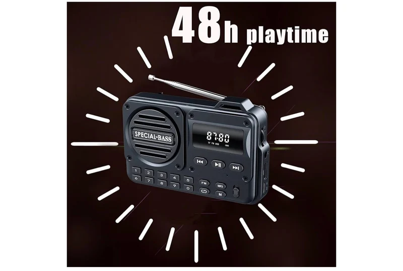 Pocket Radio FM USB-C Charging 2000mAh Rechargeable Excellent Reception Clear Speaker and Headphone Jack,LCD Screen,FM Radio for Walk/Jogging/Gym, Bluetooth/TF.(NO AM) - (Carbon)