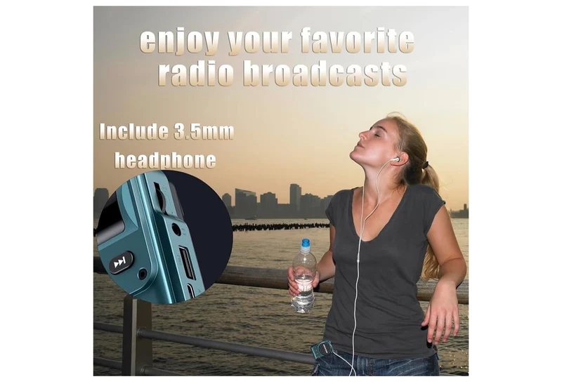 Pocket Radio FM USB-C Charging 2000mAh Rechargeable Excellent Reception Clear Speaker and Headphone Jack,LCD Screen,FM Radio for Walk/Jogging/Gym, Bluetooth/TF.(NO AM) - (Carbon)