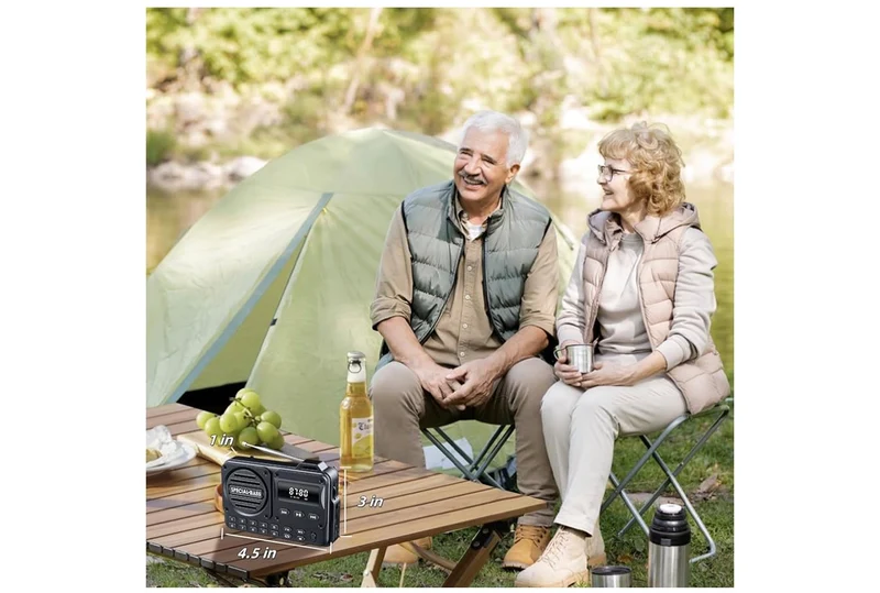 Pocket Radio FM USB-C Charging 2000mAh Rechargeable Excellent Reception Clear Speaker and Headphone Jack,LCD Screen,FM Radio for Walk/Jogging/Gym, Bluetooth/TF.(NO AM) - (Carbon)