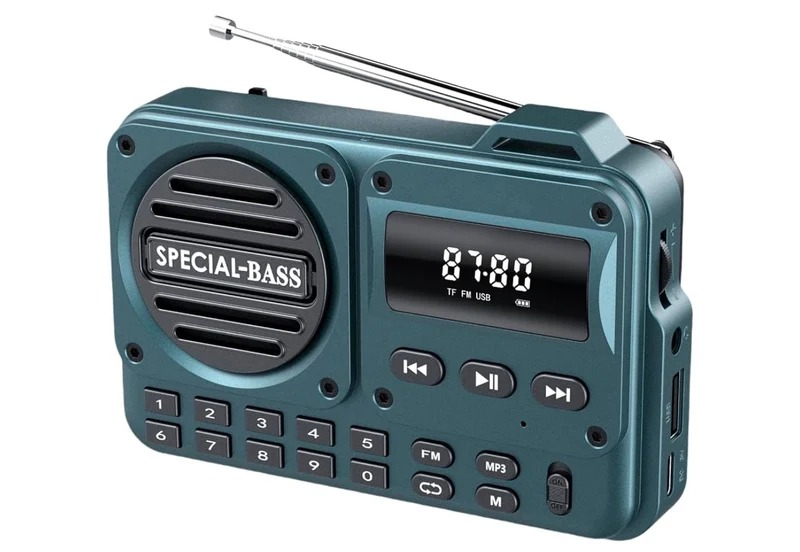 Pocket Radio FM USB-C Charging 2000mAh Rechargeable Excellent Reception Clear Speaker and Headphone Jack,LCD Screen,FM Radio for Walk/Jogging/Gym, Bluetooth/TF.(NO AM) - (Turquoise)