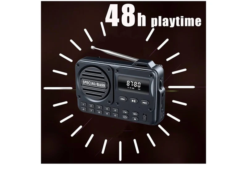 Pocket Radio FM USB-C Charging 2000mAh Rechargeable Excellent Reception Clear Speaker and Headphone Jack,LCD Screen,FM Radio for Walk/Jogging/Gym, Bluetooth/TF.(NO AM) - (Turquoise)