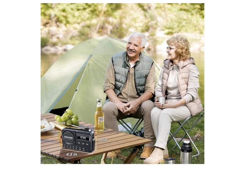 Pocket Radio FM USB-C Charging 2000mAh Rechargeable Excellent Reception Clear Speaker and Headphone Jack,LCD Screen,FM Radio for Walk/Jogging/Gym, Bluetooth/TF.(NO AM) - (Turquoise)