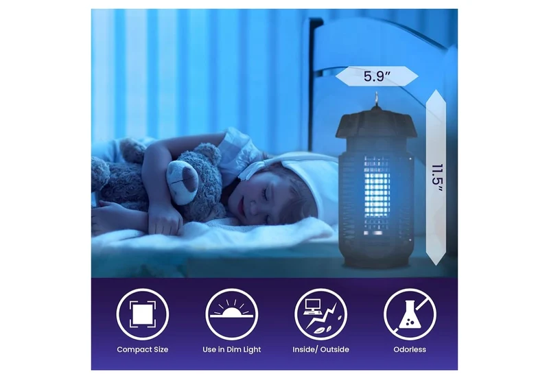 Electric Bug Zapper, Outdoor & Indoor Insect Killer with Switch – 4000V Powerful Grid, 20W Extra Brightness IPX4 Waterproof Mosquito Repellent Outdoor