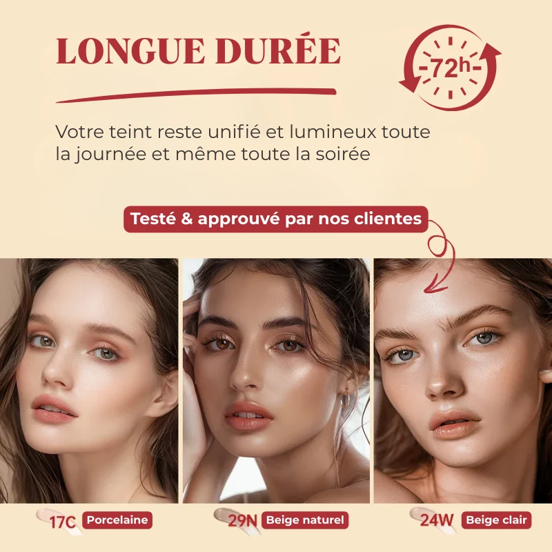 Fond de Teint Cushion Couvrance Optimale & Longue Durée