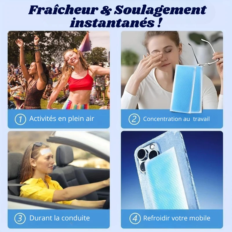 COOLING PATCHS - 90x Patchs rafraîchissants instantané auto-adhésifs