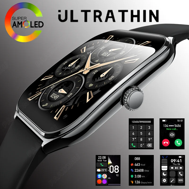 Montre Connectée Ultra Fine - Écran AMOLED HD 1.96" + 1 Bracelet OFFERT